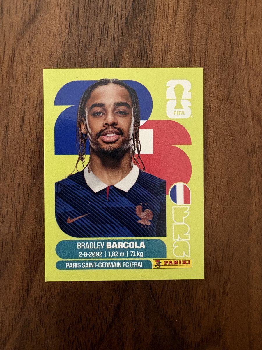 Panini Carte collezionabili: Panini WM 2026 Bradley Barcola Sticker – Nuovo (secondo la descrizione) da Menznau venduto da Hetfield85