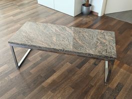 Couchtisch / Gartentisch Granit - Edelstahl - Marmor