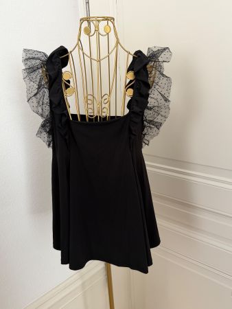 Red Valentino Top mit Rüschen und Tüll,Grösse 42/44
