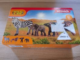 Schleich Wild Life 42387 Tierfigur Zebra Löwe Affe Elefant