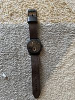Herrenuhr Fossil schwarz mit Lederarmband braun gebraucht