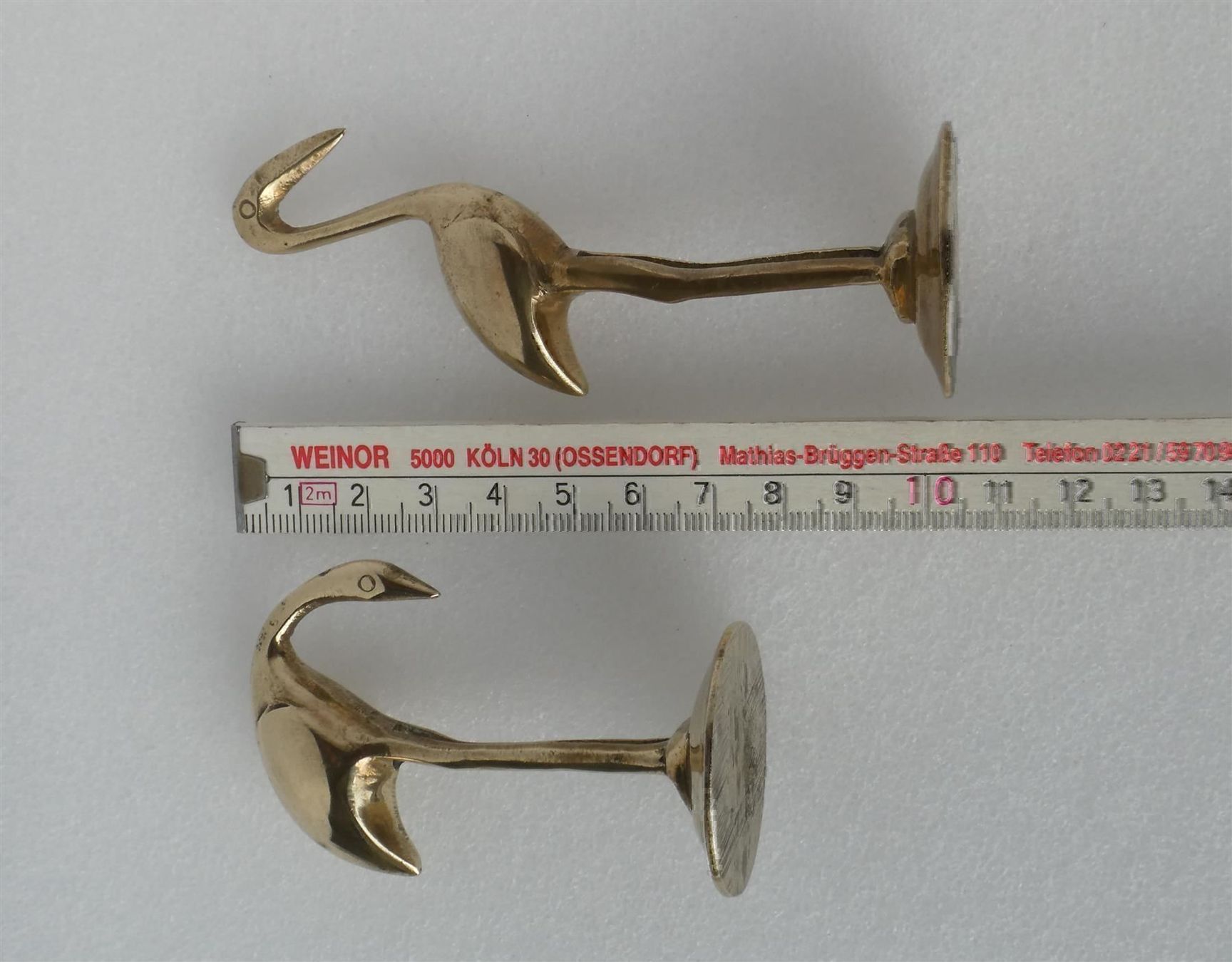 Statuette: zwei Figuren Messing Messingfigur Vogel Storch Reiher – Usato da Frauenfeld venduto da Astra13 5