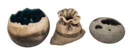 3 petits vases modernes brutaliste D&M vase sachet Tütenvase