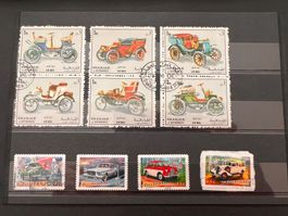 Lot mit Auto-Briefmarken ganze Welt  (R399)