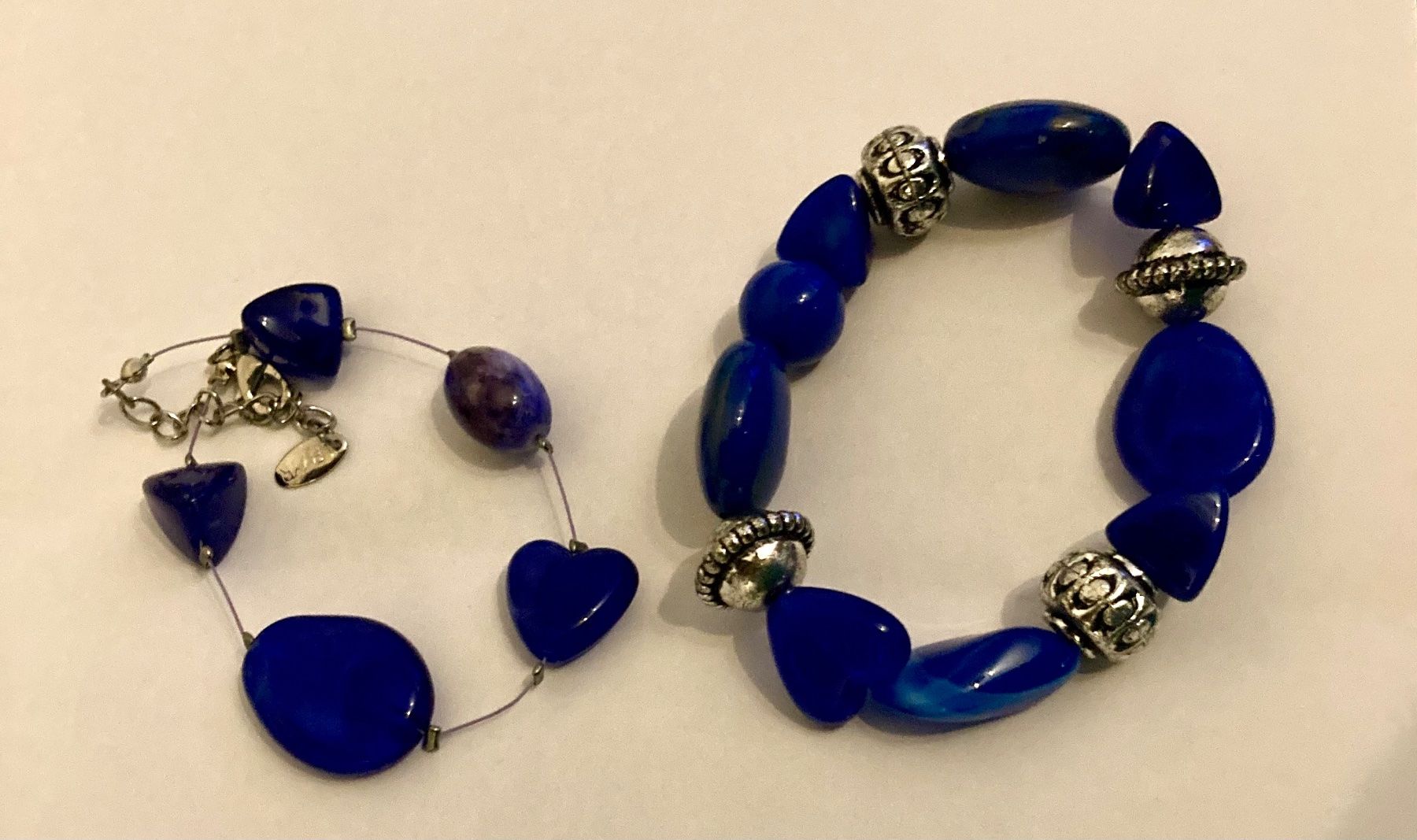 Bracciali & Braccialetti: Modeschmuck neu: 2er Set Armbänder, blaue Steine – Nuovo (secondo la descrizione) da uster venduto da ctumbi 2