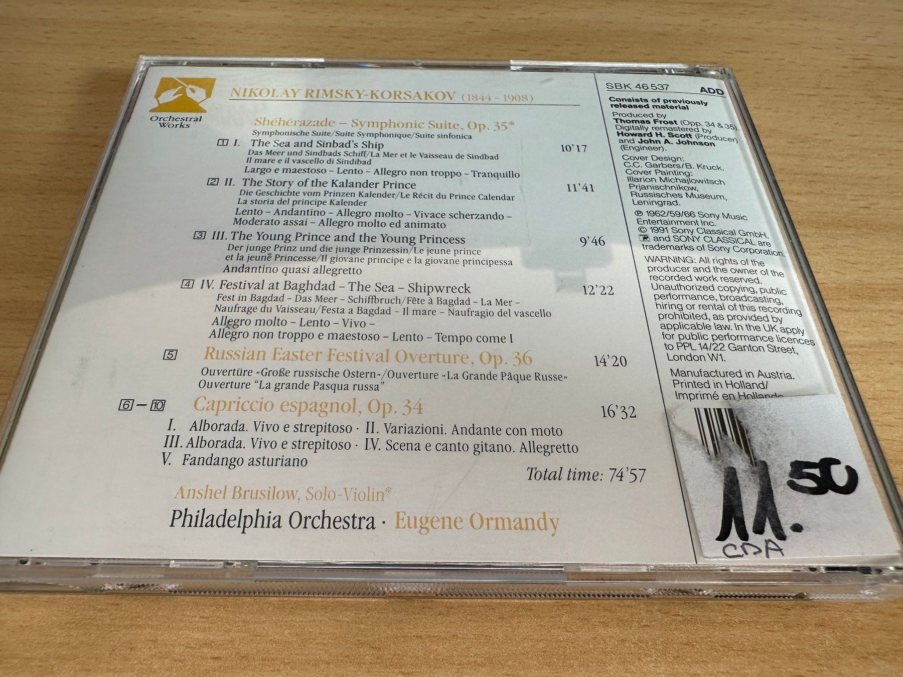CDs: Rimsky-Korsakov - Shéhérazade - Capriccio Espagnol - Eugene – Gebraucht aus Rikon im Tösstal von Alpenmutz 1