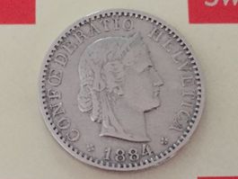 20 Rappen 1884 Ni, ss-vz