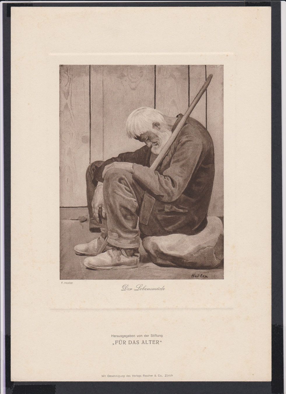 Foto & Immagini: F. Hodler   :   2 alte Bilder auf Halbkarton – Usato da Vitznau venduto da Mina60 1