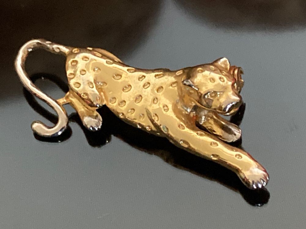 Broche Vintage En Forme D'ourssin - Dorée, Or Fin 242, Bijou Ancien