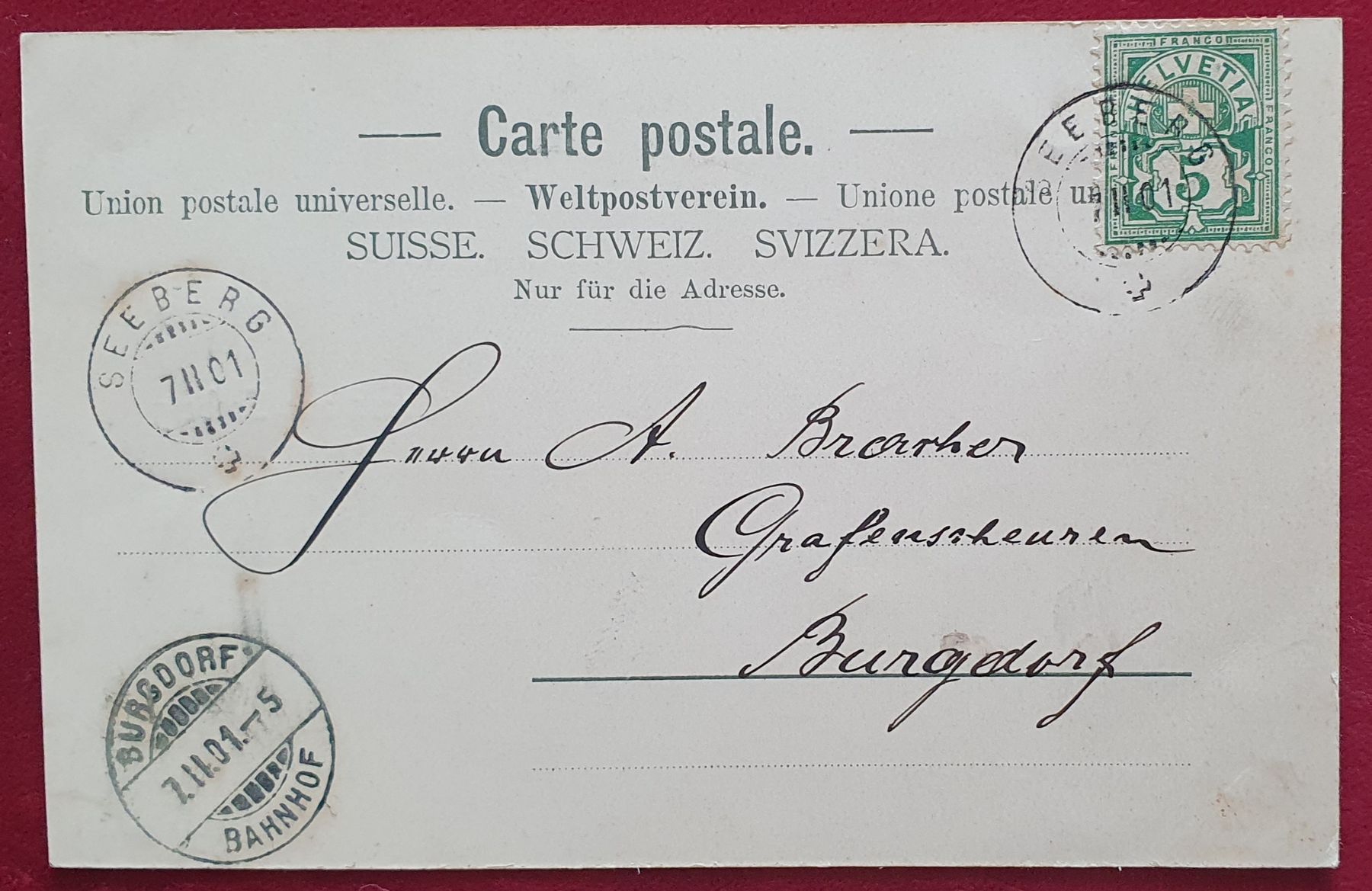 Cartoline postali: Gruss aus Seeberg 1901 – Usato da Kreuzlingen venduto da Rschweiz1 1