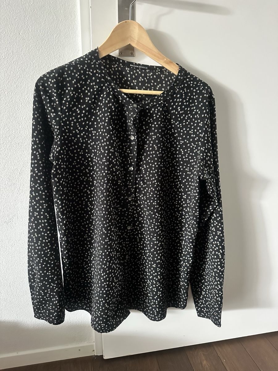 Maison Scotch Camicette: Maison Scotch Bluse, Grösse M, schwarz/weiss gemustert – Usato da Uettligen venduto da fabi1000