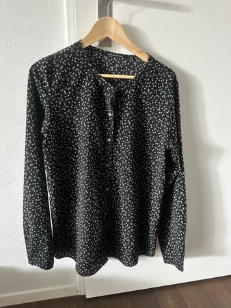 Maison Scotch Bluse, Grösse M, schwarz/weiss gemustert