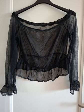 Blusa Intimissimi nera, maniche lunghe, trasparente, tg L