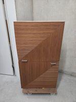 TV Wall cabinet white with 2 doors walnut effect