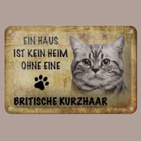 🔥 BRITISCH KURZHAAR KATZE Blechschild 💛 12x18cm OVP 🔥