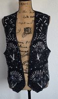 Schwarze Pailletten Weste - Grösse 38/40 - Top Zustand!