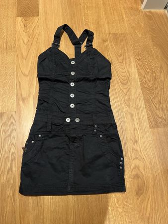 Kleid schwarz XS Knopfleiste
