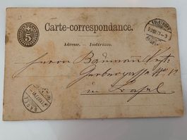 sehr alte Postkarte Schweiz Solothurn 1877
