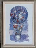 Kunstdruck Mirer Bild Heissluftballon mit Menschen 1993