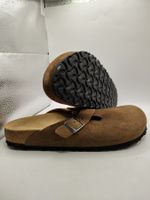 Birkenstock - Boston Veloursleder Narrow - Dark Tea Gr. 46