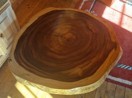 Holz Couchtisch Akazie Massivholz Baumscheibe Tisch