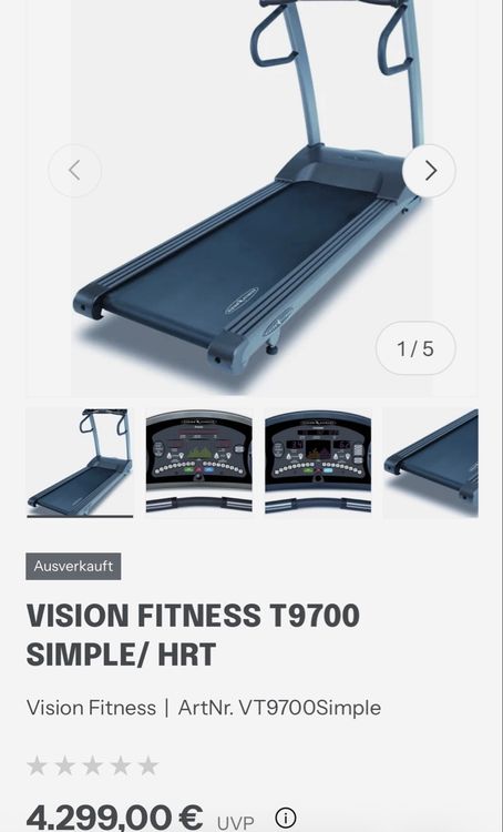 Vision Fitness T9700HRT Laufband 4'200 (Gebraucht) in
