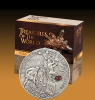 1OZ Silber Treasures of the World mit Rubin