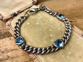 VINTAGE ARMBAND MASSIV STERLING 925 TOPASE,TOP, 26,13 GR