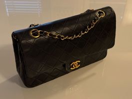 Chanel Classic Double Flap Medium Black Lambskin Gold