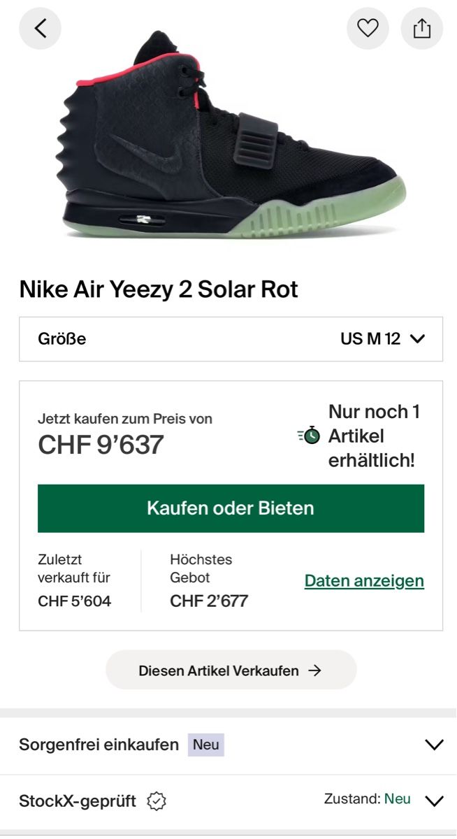 Nike Scarpe da uomo: Nike Air Yeezy 2 - Solar Red – Usato da Zürich venduto da sell_my_stuff 9