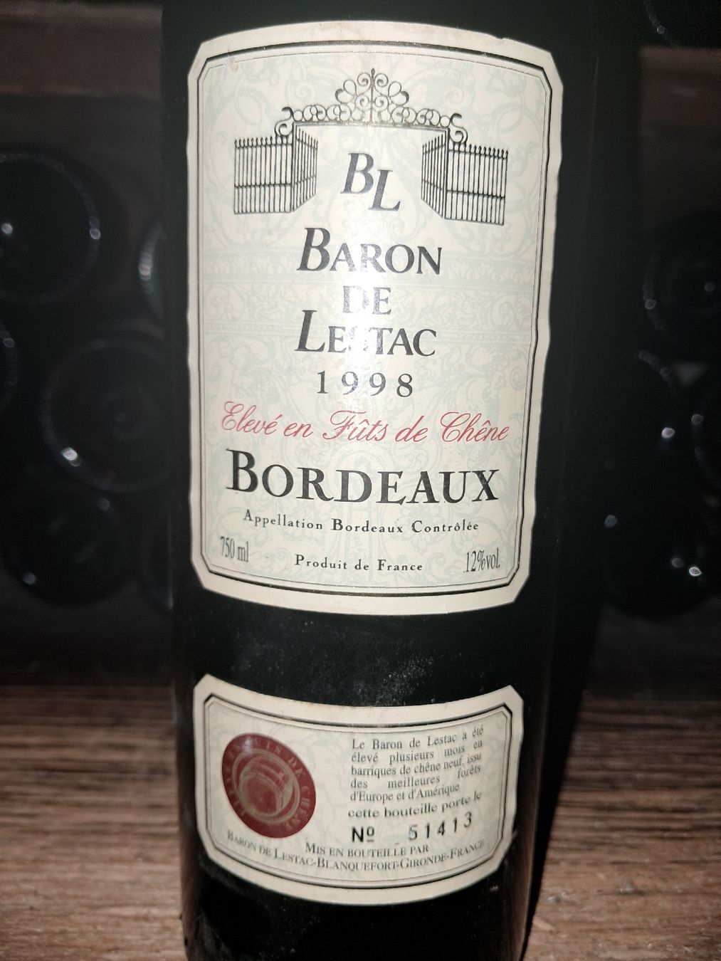 Vino: Baron de Lestac Bordeaux Rouge 1998  – Nuovo e nell'imballaggio originale da Le locle venduto da juliensaran