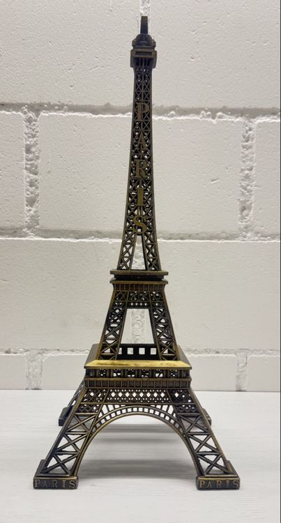 Eiffelturm Statue Aus Metall – Goldfarben, 13 Cm, Dekofigur Für Wohnzimmer, Büro Oder Geschenk
