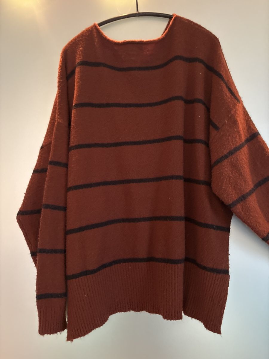 Maglioni & Felpe: C&A Oversize-Pullover, Gr. L, braun gestreift 🍂 – Usato da Hendschiken venduto da Uraniali 2