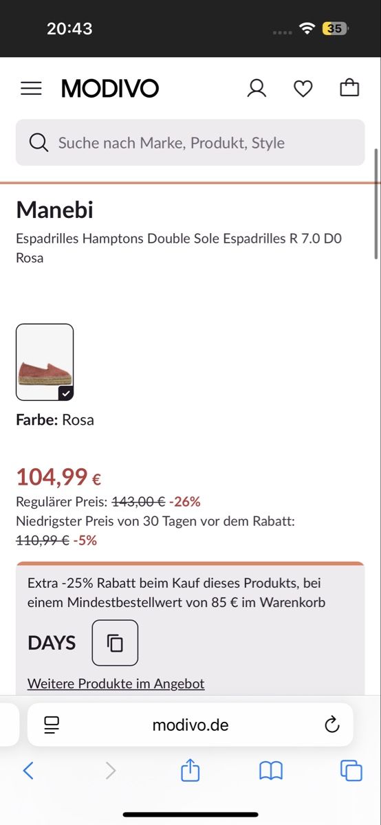Chaussures femmes: NEU Manebi Espadrilles pink – Neuf avec emballage d'origine à Zürich par mbu_5f9r 7