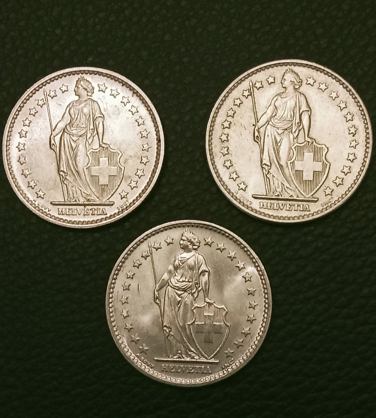 Tutti le monete: 3 x  2 Fr. Schweiz , 1967B , 0.835 Silber, stgl. – Nuovo (secondo la descrizione) da thoerigen venduto da grimselcat 1
