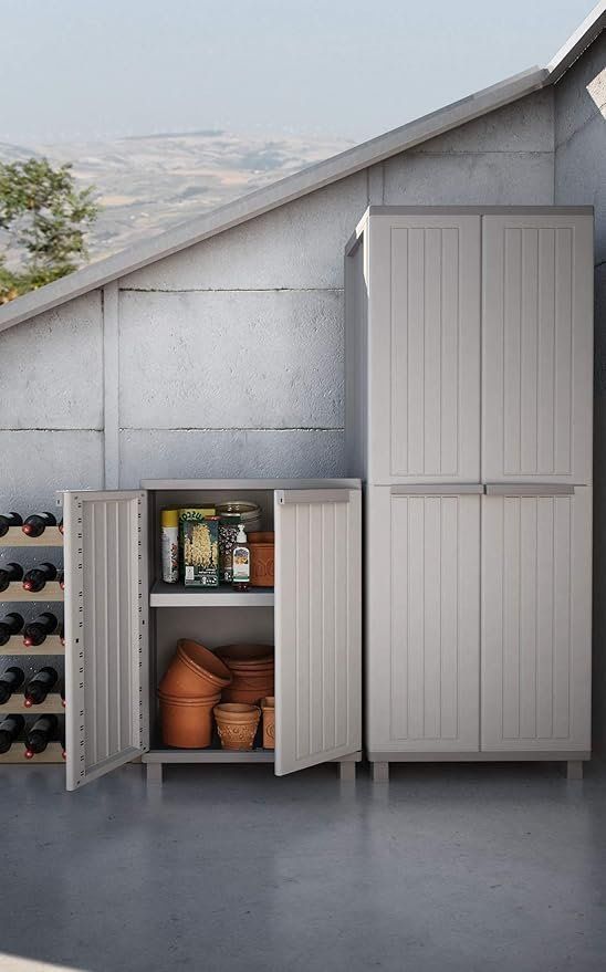 Box contenitori: Gartenschrank Kunststoffschrank Holzoptik Multifunktion – Nuovo e nell'imballaggio originale da Zürich venduto da Novamart 2