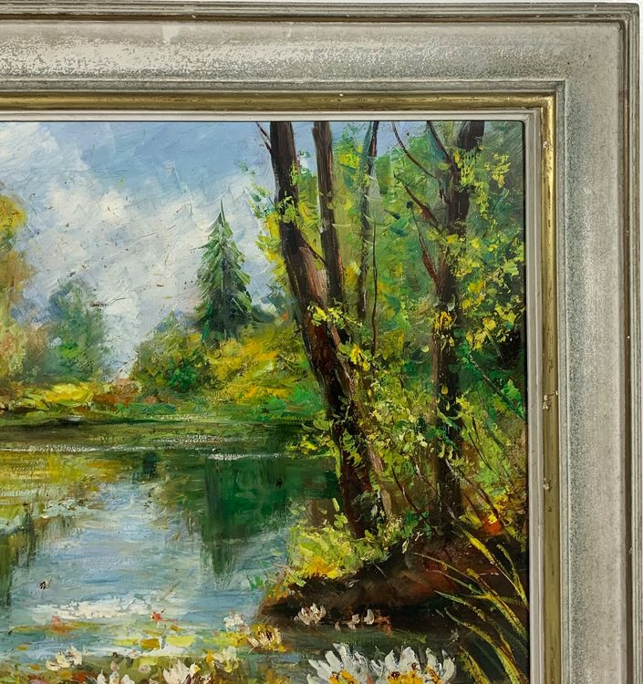 W.Zuppinger Teich mit Seerosen Gemälde Kaufen auf Ricardo