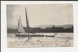 AK 1905 Genève En rade mit Segelschiff