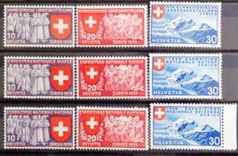 SUISSE 1939: Expo nationale, les séries de/fr/it, **