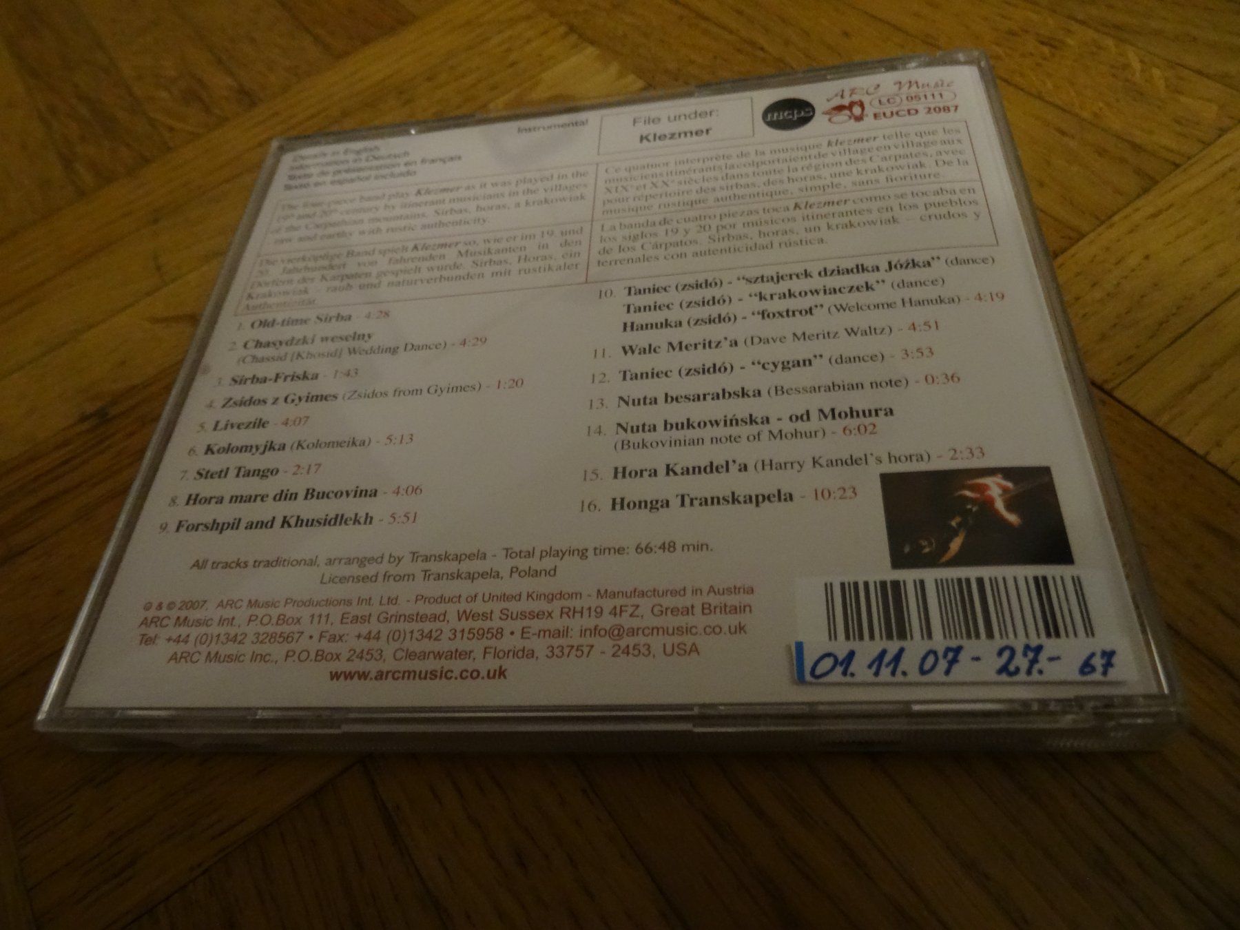 CD: Transkapela - Klezmer Carpathian Music CD – Usato da Olten venduto da Disc-Ausverkauf 1