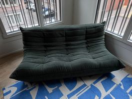 Original Ligne Roset Togo 3 Sitzer Sofa grüner Kordstoff