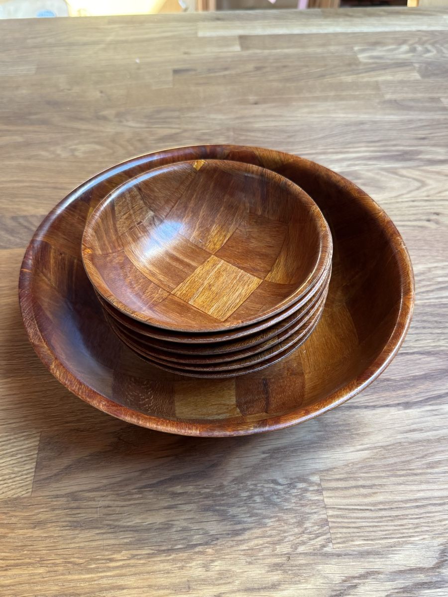 Schalen: Set Ciotole Legno Intrecciato 6+1 Pezzi – Gebraucht aus Glis von dor_b2nc