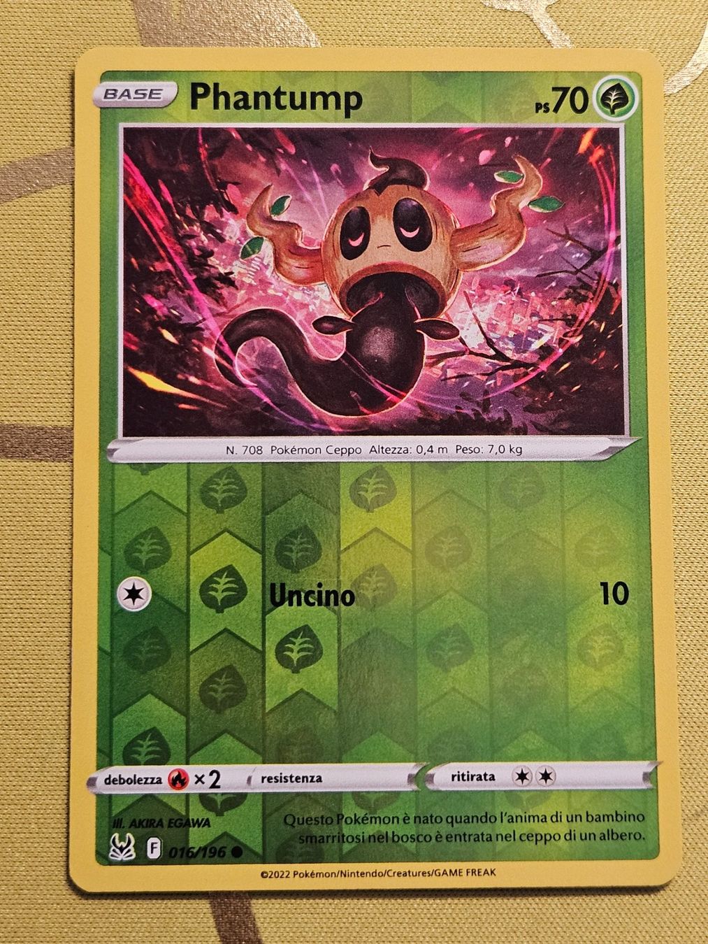 Pokémon Carte collezionabili: Lost Origin - Phantump 016/196 IT – Usato da Bellinzona venduto da Pokemarco