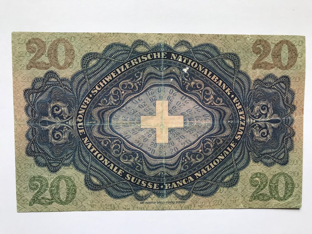 Alte Schweizer Banknote Pestalozzi Zwanzig Franken 1947 Kaufen auf Ricardo