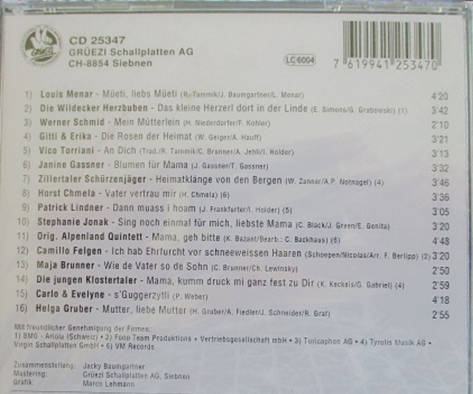 CDs: Müeti,  liebs Müeti / CD unbespielt – Neu und originalverpackt aus Flumenthal von novbra 1
