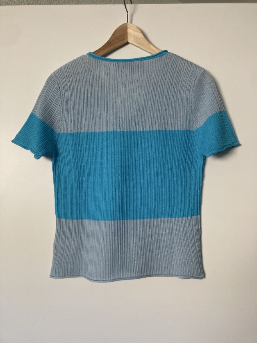 Zara T-shirt: Zara Strickpullover kurzarm blau-grau Grösse M neu – Nuovo (secondo la descrizione) da Frenkendorf venduto da Bleandro 1