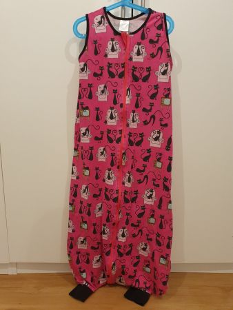 Babauba Handmade Schlafsack mit Füssen, Katzen, pink, 98 110