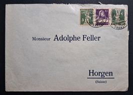 Kombi K26y & Z16y auf Brief Neuchâtel nach Horgen