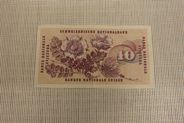 altze 10 Franken Note in sehr gutem Zustand