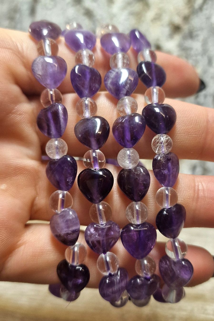 Minerali & Pietre curative: Amethyst Herzarmband – Nuovo (secondo la descrizione) da Matzingen venduto da Shay_Crystalz
